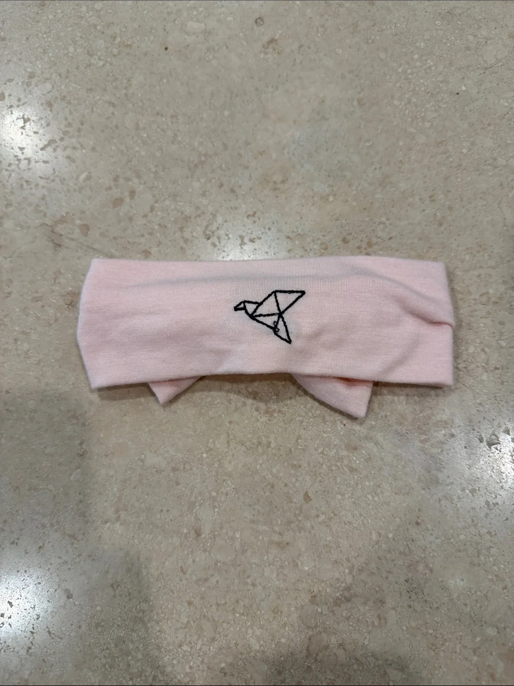 Copper Pearl Knit Headband Bow